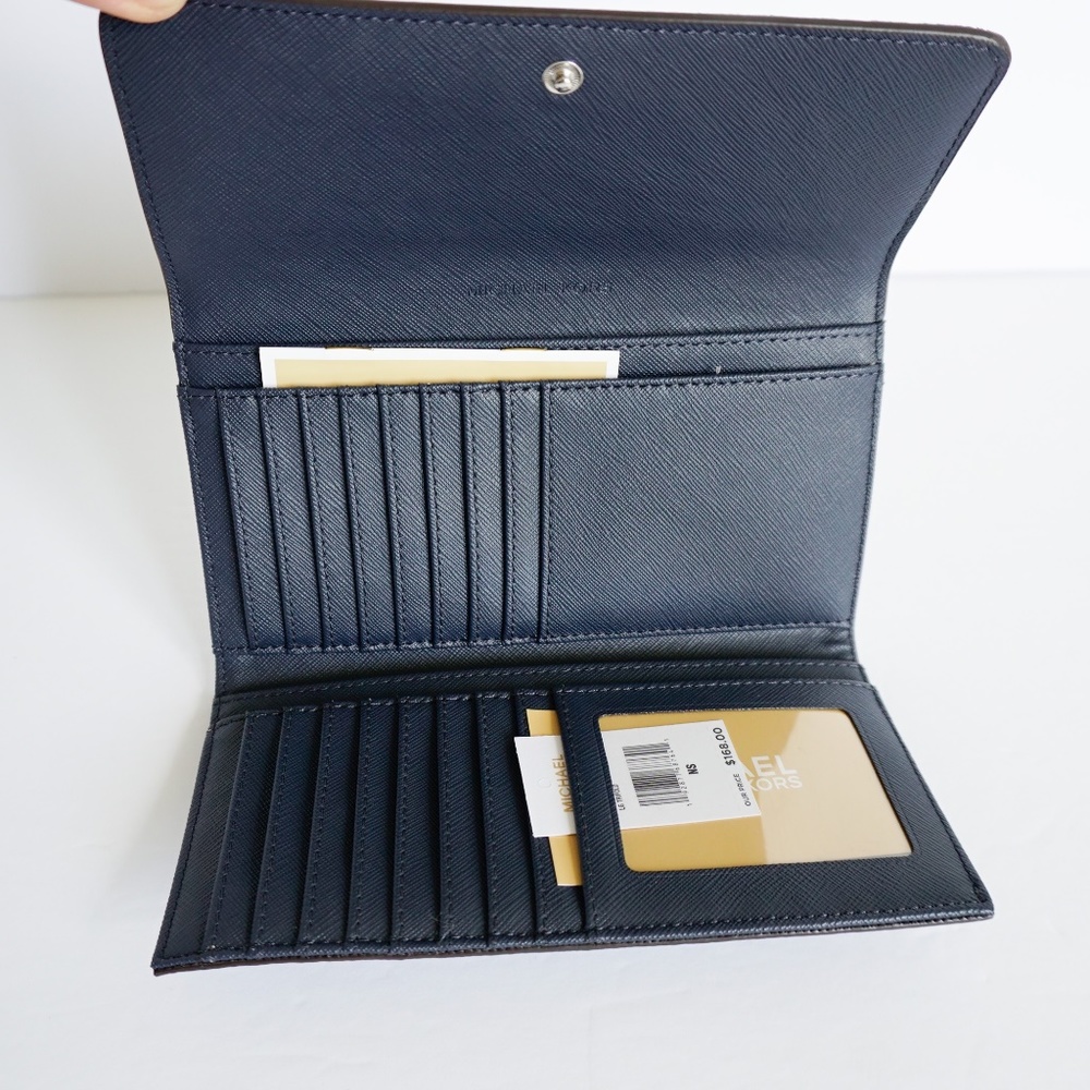 Michael Kors Jet Set Trifold Wallet MK Pale Blue - Picture 4 of 5